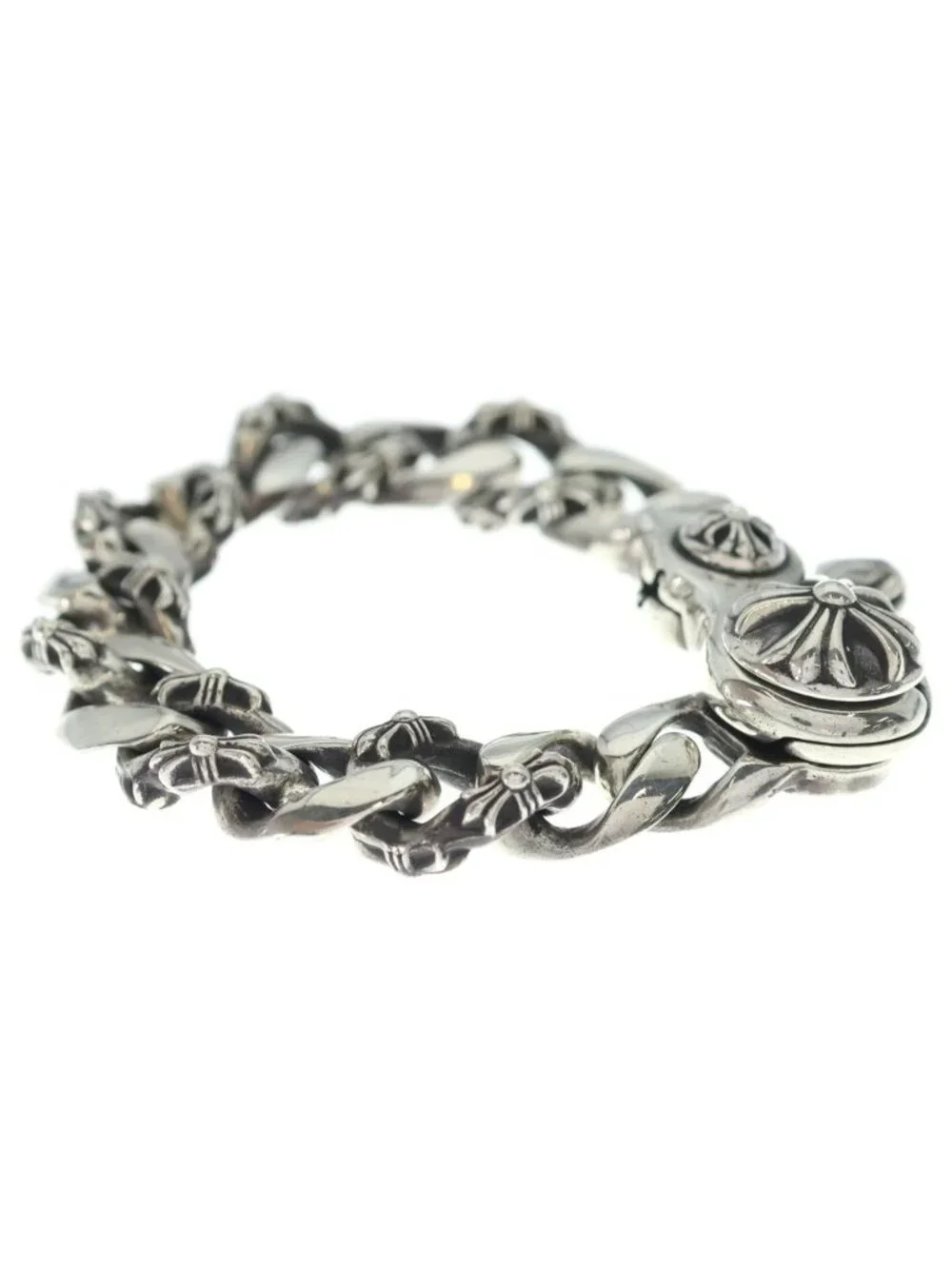 Chrome Hearts Fncy Chn Lnk Fancy Link Clip Vintage Bracelet 13 Links Silver